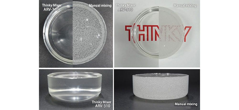 Comparison of results of manual mixing and ARV-310