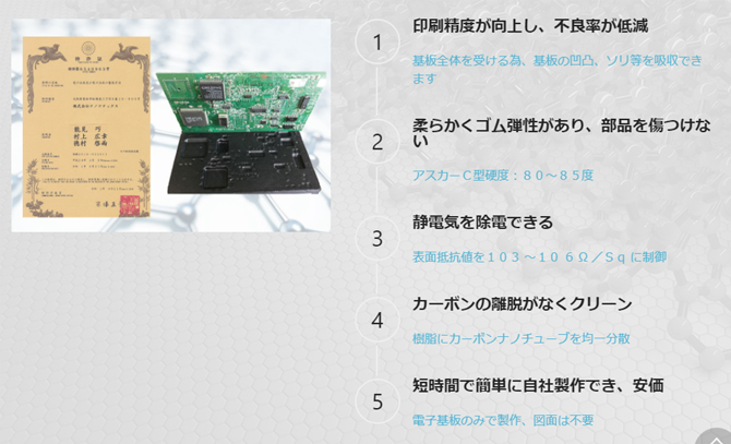 カーボンナノチューブ配合樹脂受け治具