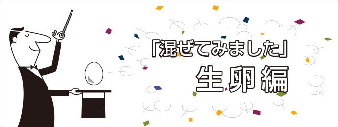 「混ぜてみました」　生卵編